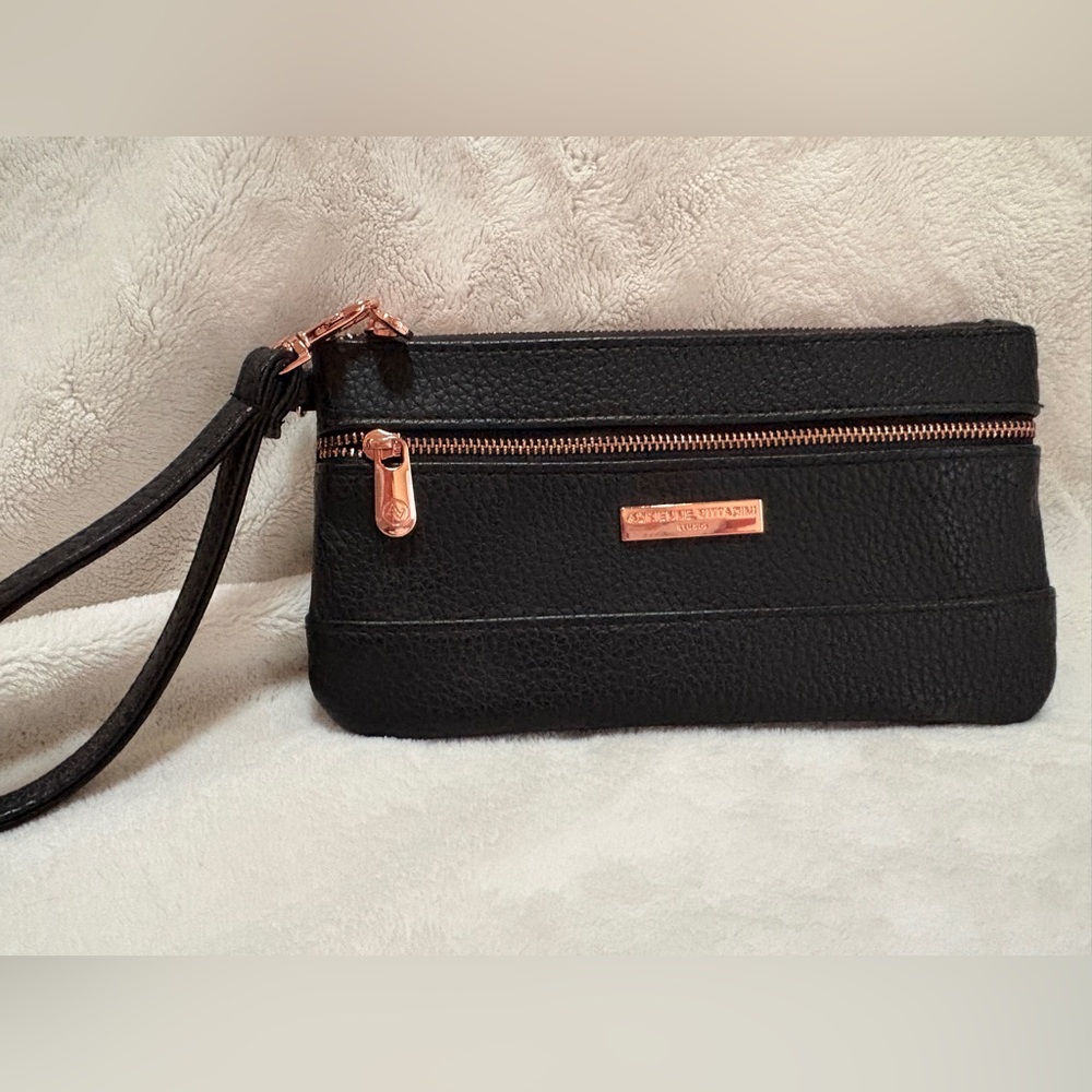 Chic Black Wristlet with Rose Gold Accents